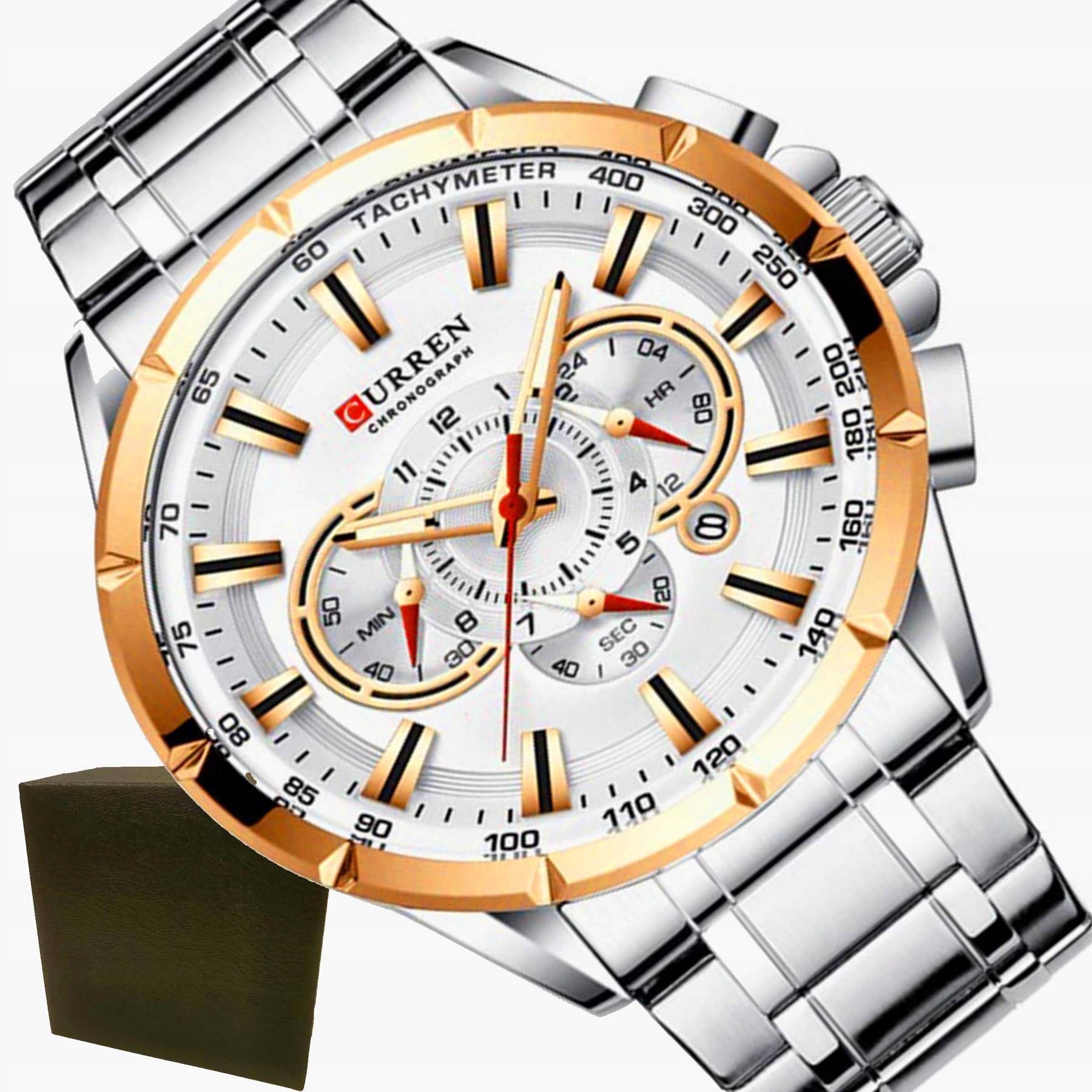 Pánské hodinky - Štýlový mužský chronograf + box