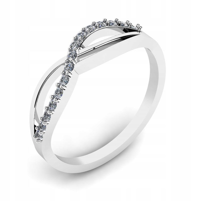 SUBTLE 14K R17 BIELY ZLATÝ PRSTEN