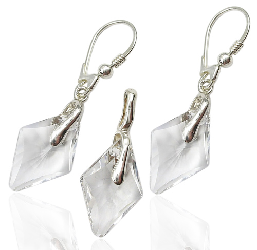 Swarovski - náušnice a prívesok - krištáľová súprava