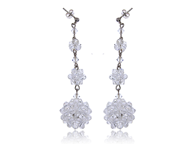 STRIEBORNÉ NÁUŠNICE S DLHÝM ZÁVESOM SWAROVSKI LgSK385