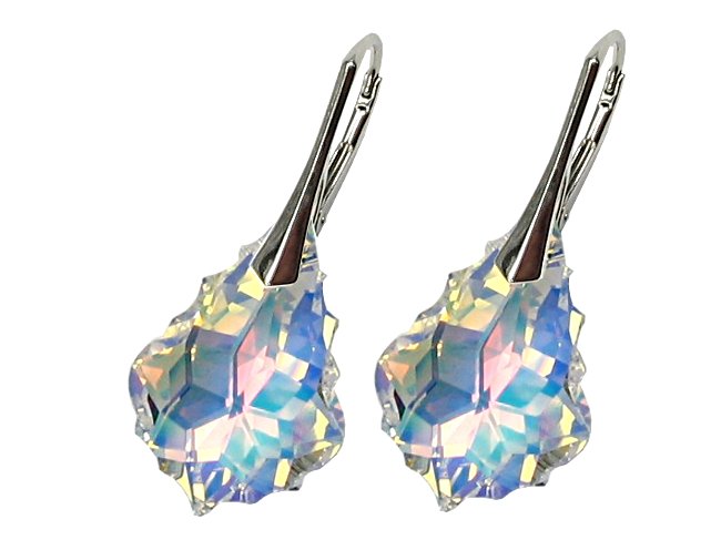Swarovski - Strieborné náušnice - kryštály Crystal AB