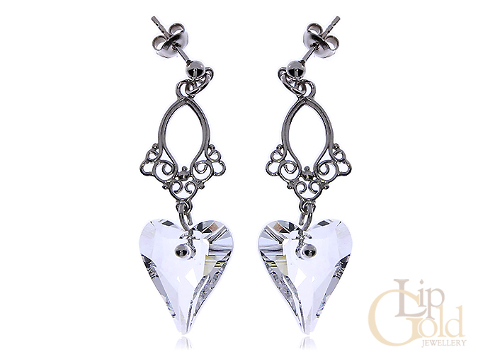 SWAROVSKI ZÁVESNÉ SRDCE STRIEBORNÉ NÁUŠNICE LgSK269
