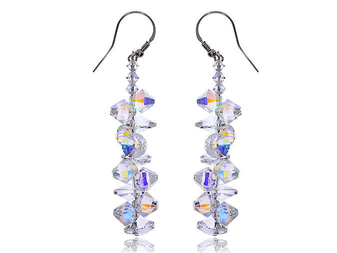 STRIEBORNÉ NÁUŠNICE S DLHÝM ZÁVESOM SWAROVSKI LgSK267