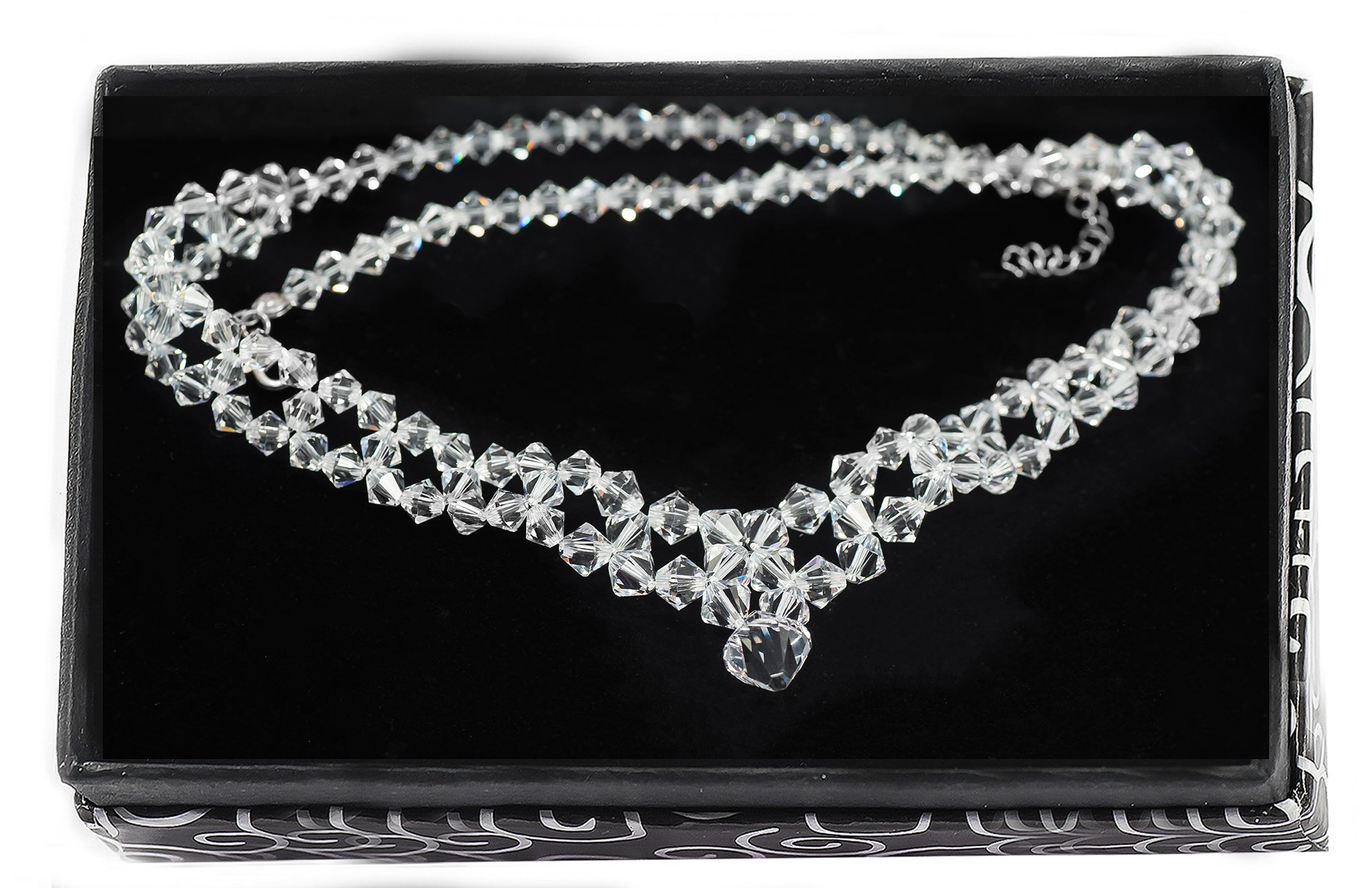 SVADOBNÝ NÁHRDELNÍK NÁHRDELNÝ 2 FARBY SWAROVSKI CRYSTAL