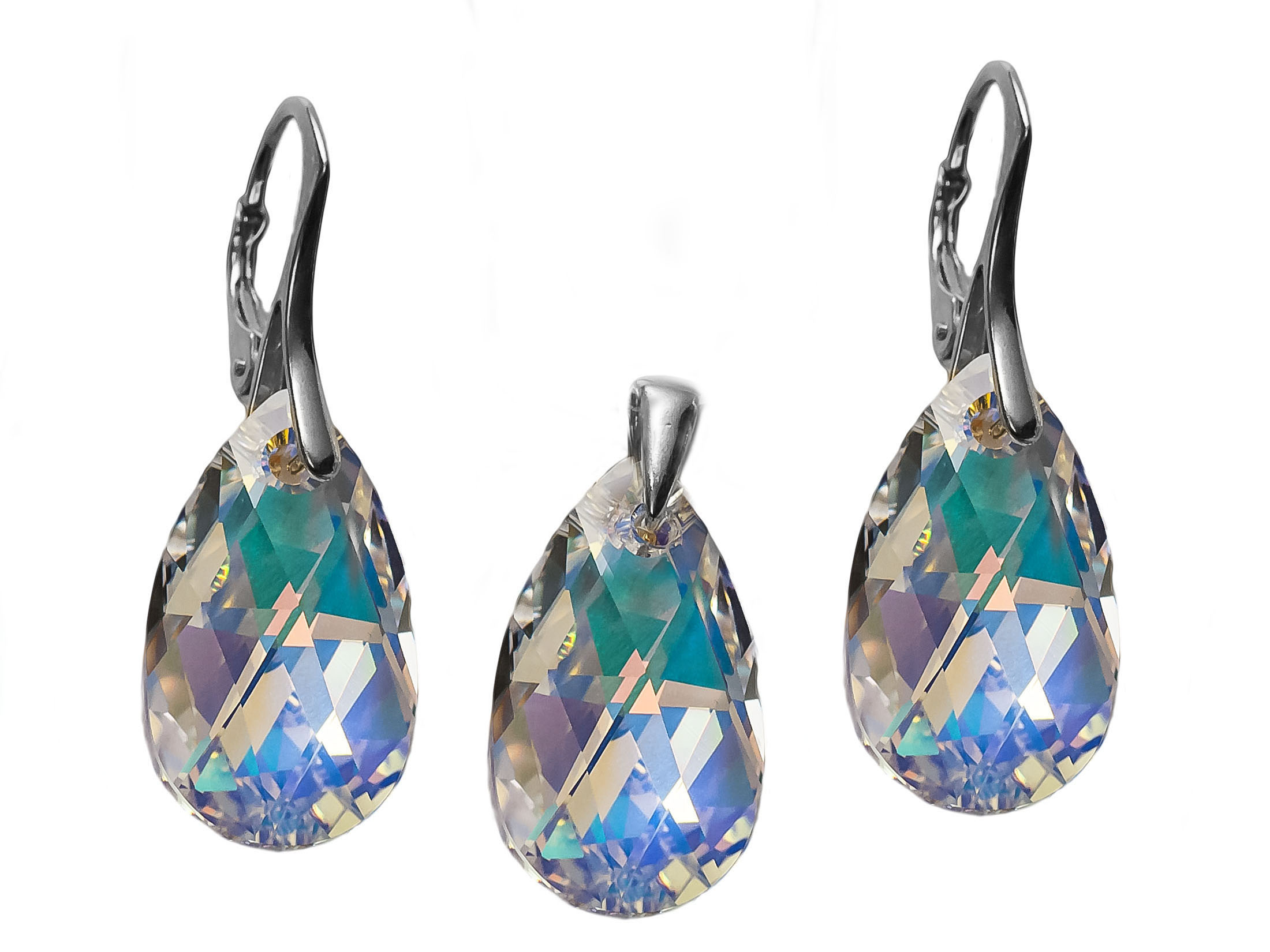 Swarovski mandľ 22 mm strieborná sada 30 farieb