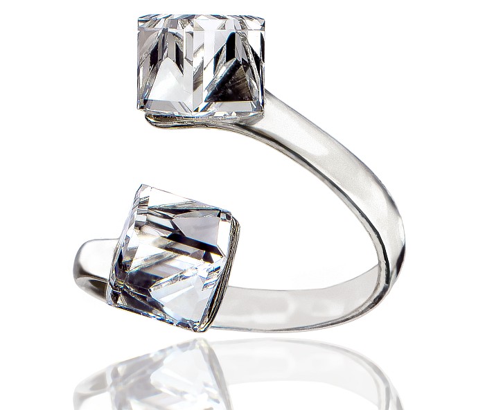 Prsteň SWAROVSKI CRYSTAL SILVER OTVORENÝ!