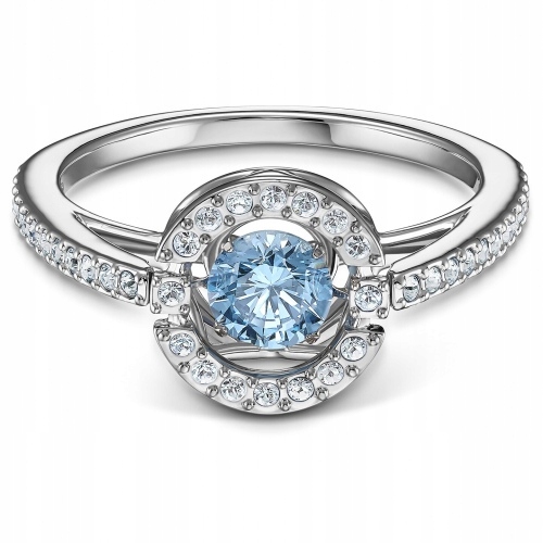 SWAROVSKI - Prsteň Sparkling Dance Blue, veľkosť 55