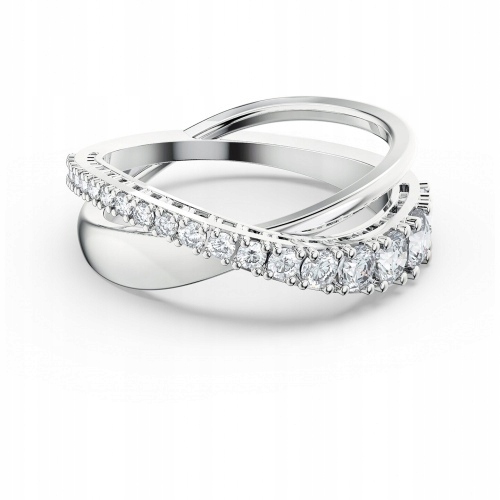 SWAROVSKI - Biely prsteň Twist Rows, 58