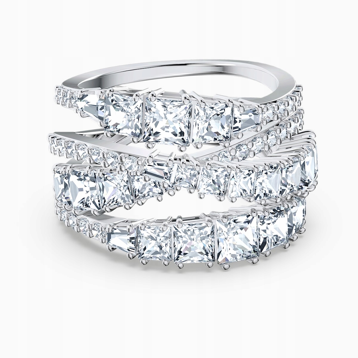SWAROVSKI - Biely prsteň Twist Wrap. 52