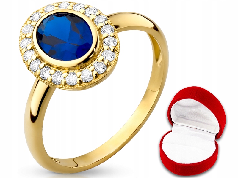 Zlatý prsteň SWAROVSKI so SAPPHIRE (585 r22)