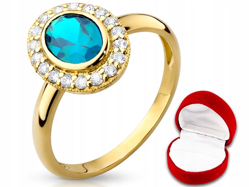 Zlatý prsteň SWAROVSKI s TOPAZ pr. 585 r22