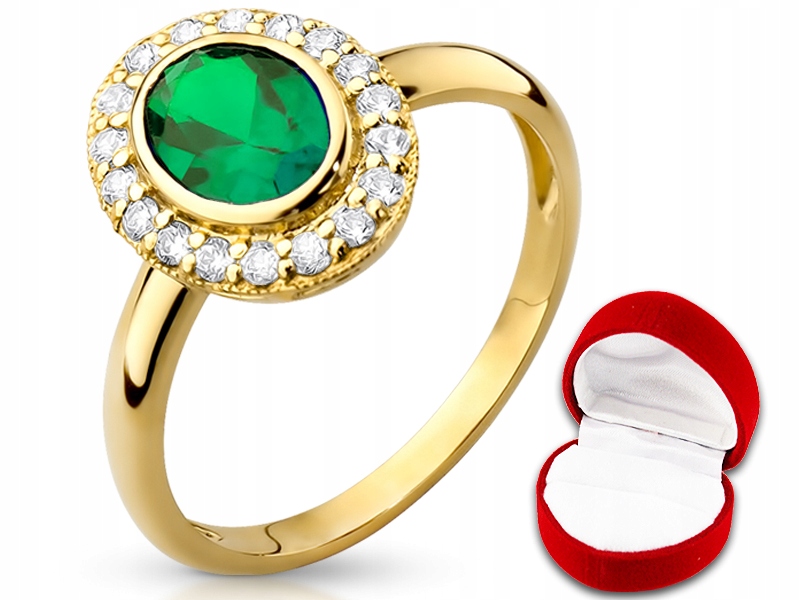 Zlatý prsteň SWAROVSKI s EMERALDOM 333 r23