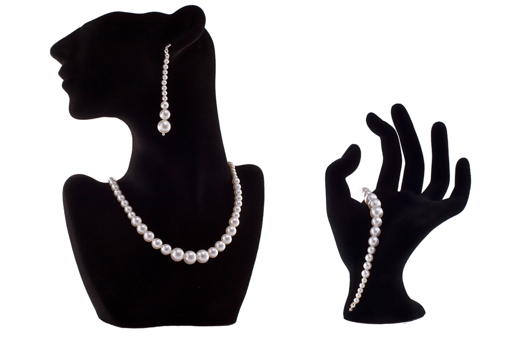 Svadobná sada SWAROVSKI elements PERLY ECRU BIELA