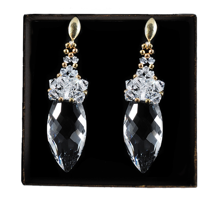Svadobné náušnice SWAROVSKI VEĽKÉ kryštály KL31 svadba
