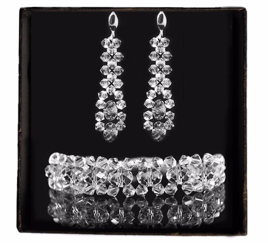Svadobný svadobný dar SWAROVSKI strieborná sada KM1