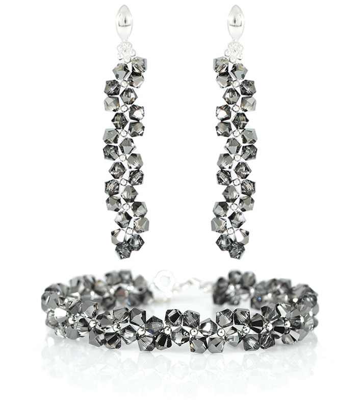 SWAROVSKI strieborná svadobná sada Silver Night HIT