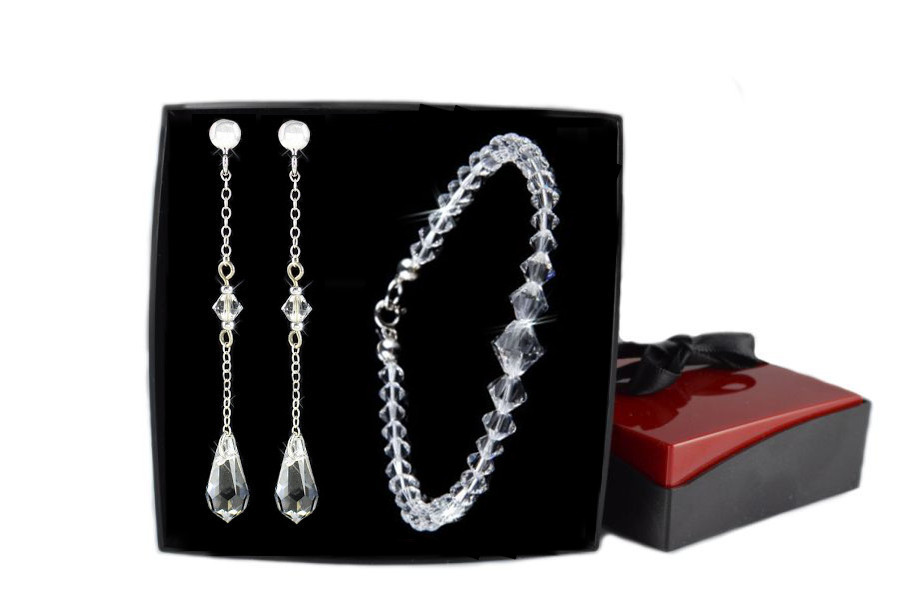 SVADOBNÁ SADA SWAROVSKI swarowski dlhé náušnice