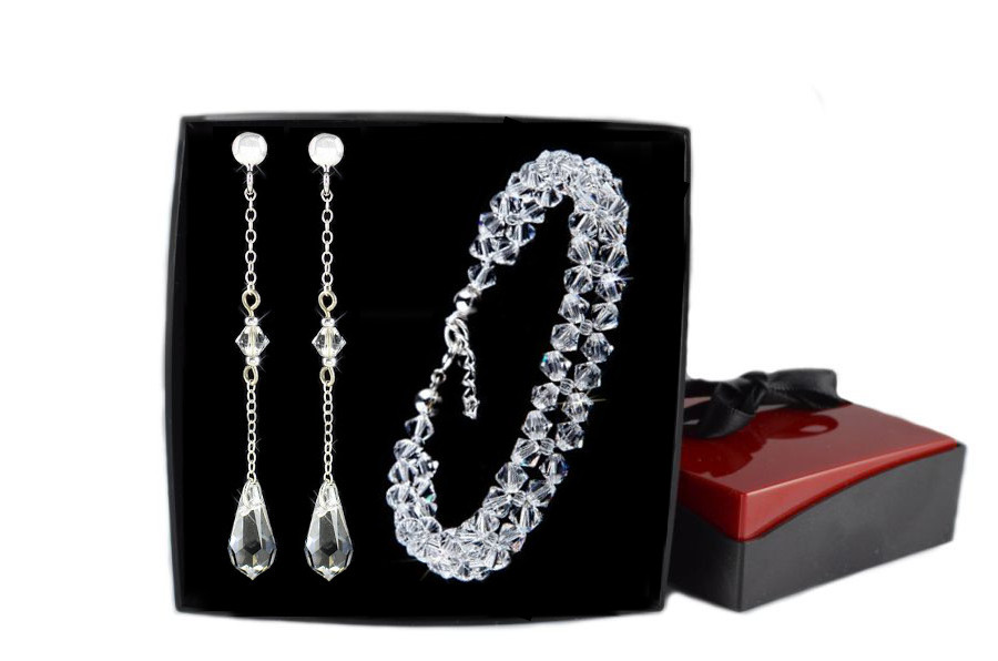 Náušnice SVADOBNÁ SADA SWAROVSKI swarowski 925