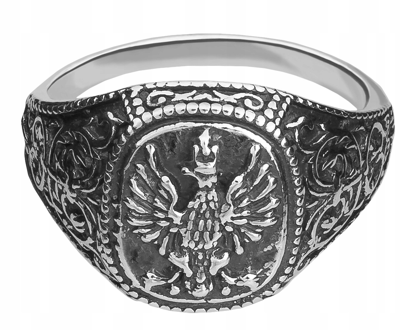 Sygnet Patriotic Eagle Coat of Arms Emmlem Silver 925