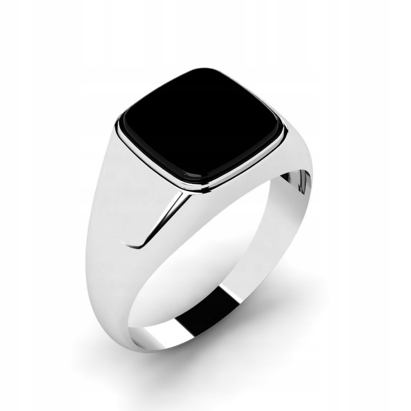 Biele zlato podpis s 10 mm gravírovaním onyx