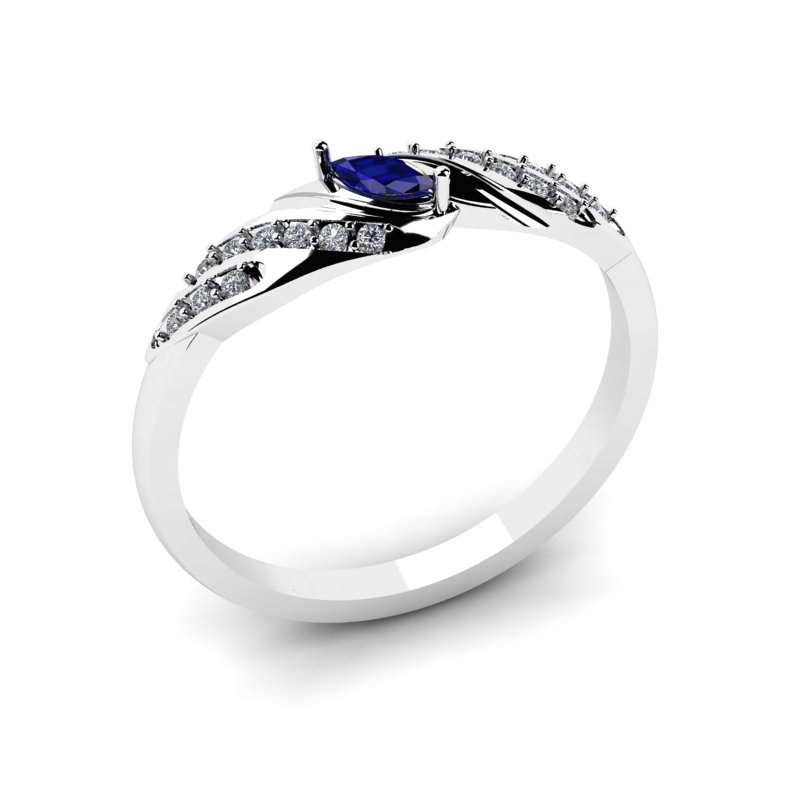 BIELY ZLATÝ ZAPOJENIE SAPPHIRE RING