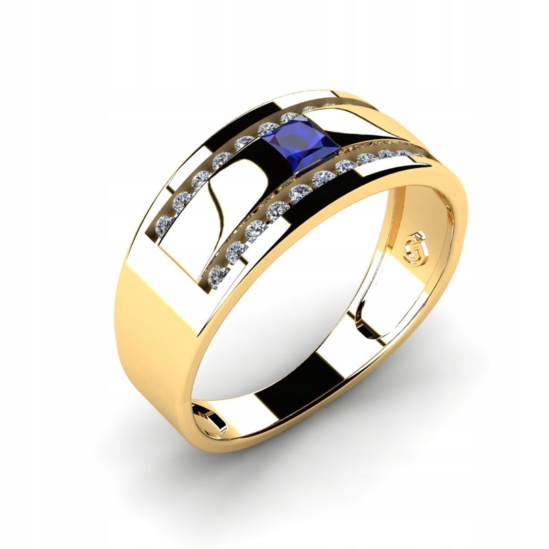 SAPPHIRE WIDE RING GOLD 14KR