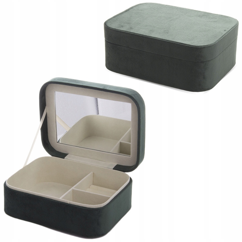 ŠPERKOVÉ PRÍPADE ZELENÉ ZRCADLO MDF 21 CM