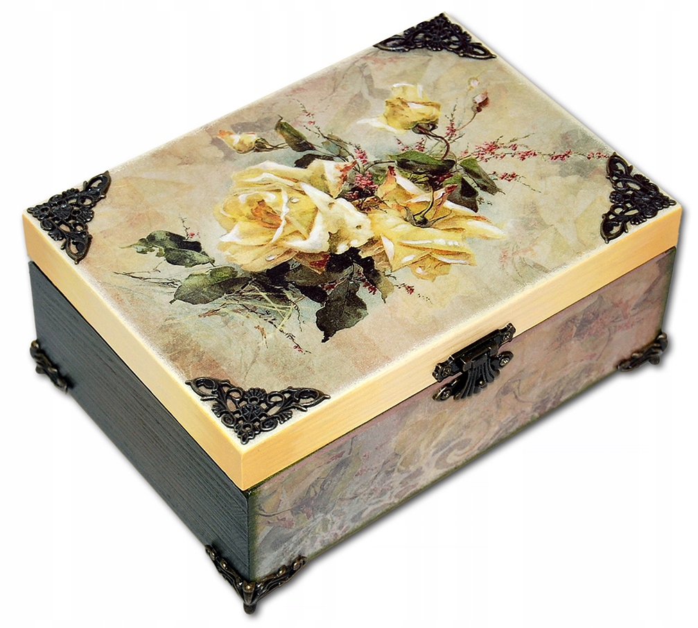 CASE drevený box VINTAGE ROSES 19x14