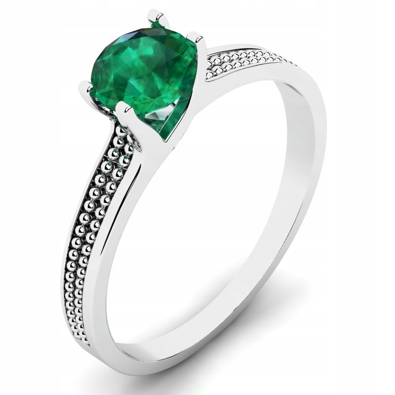 KLASICKÝ EMERALD BIELY ZLATÝ PRSTEN