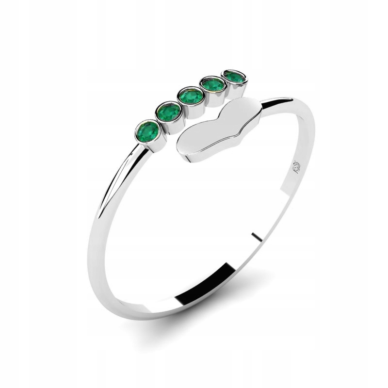 NASTAVITEĽNÝ BIELY ZLATÝ PRSTEŇ EMERALD