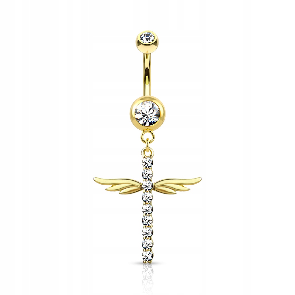 Piercing do uší s pierkom Navel