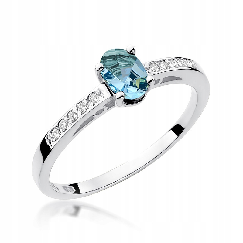 Krásny prsteň Topaz a diamanty GRAVÍROVANIE ZDARMA