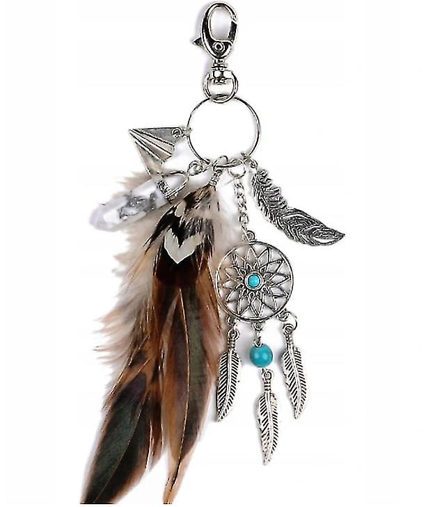Malý ručne vyrábaný perie Dream Catcher Keychain