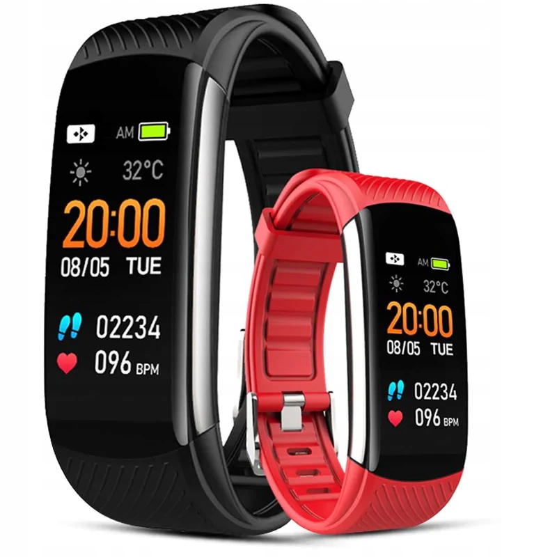 Unisex hodinky - SmartBand Giewont Black GW200-1 + Červený pás