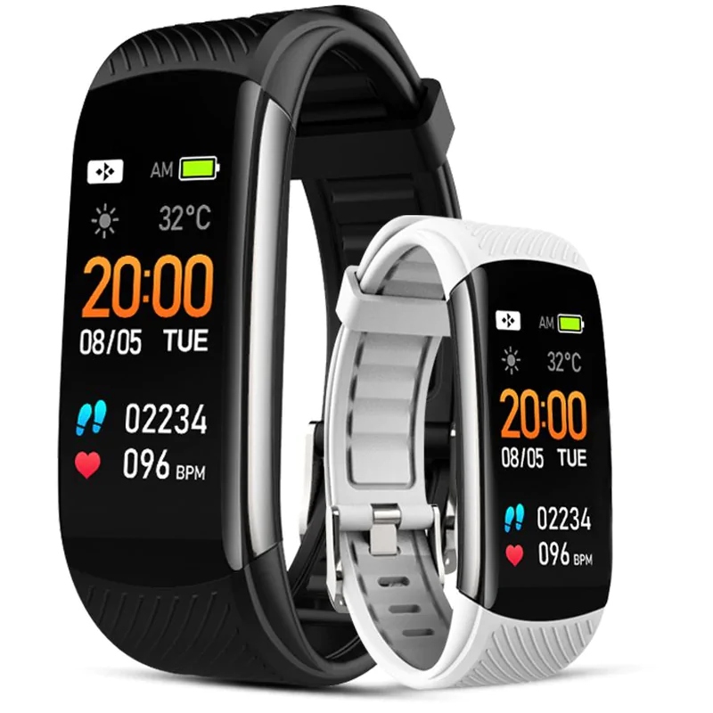 Unisex hodinky - SmartBand Giewont Black GW200-2 + Biely pás