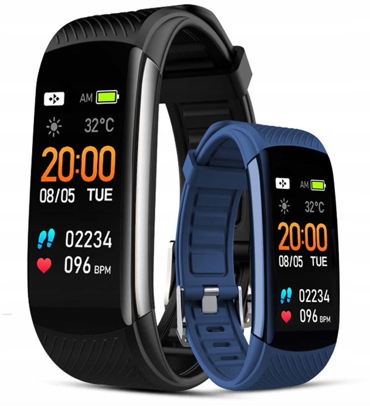 Dámske hodinky - SmartBand SmartWach Giewont Black Navy Blue Strap