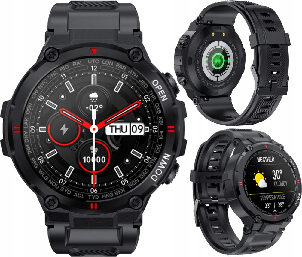 Pánské hodinky - SmartWatch Rubicon RNCE73 Black Bluetooth Call