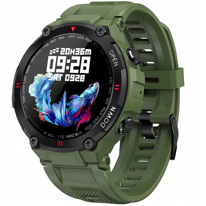 Pánské hodinky - SmartWatch Rubicon RNCE73 Green Bluetooth Call