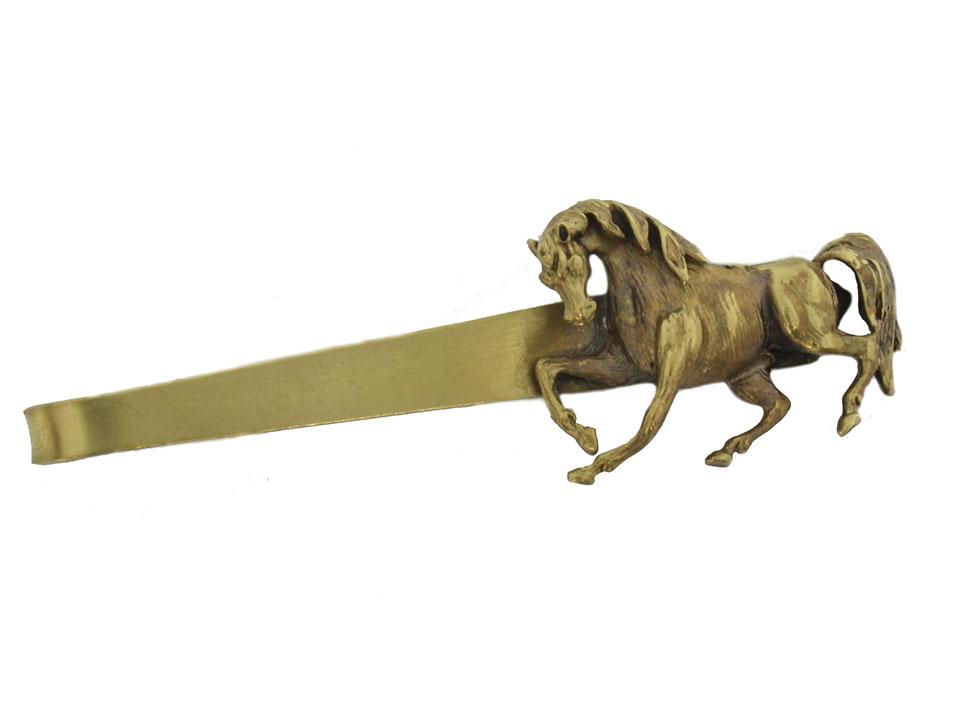 Kravata s mosadzným koňom 08 Konik Mustang