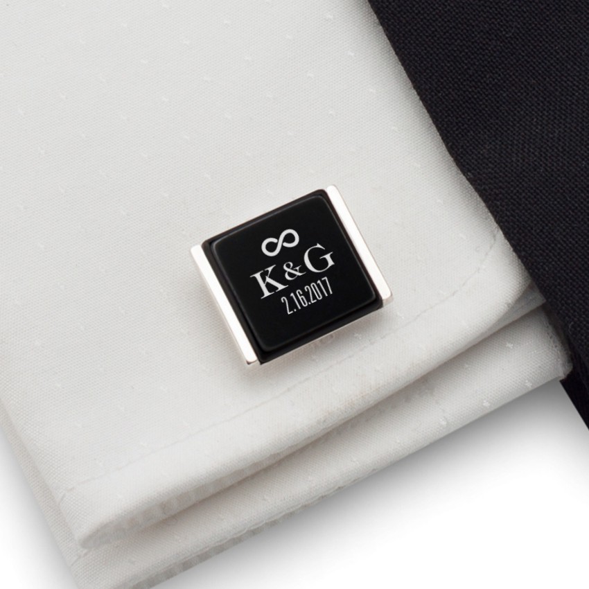 Cufflinks iniciály/svadobný dátum ženích