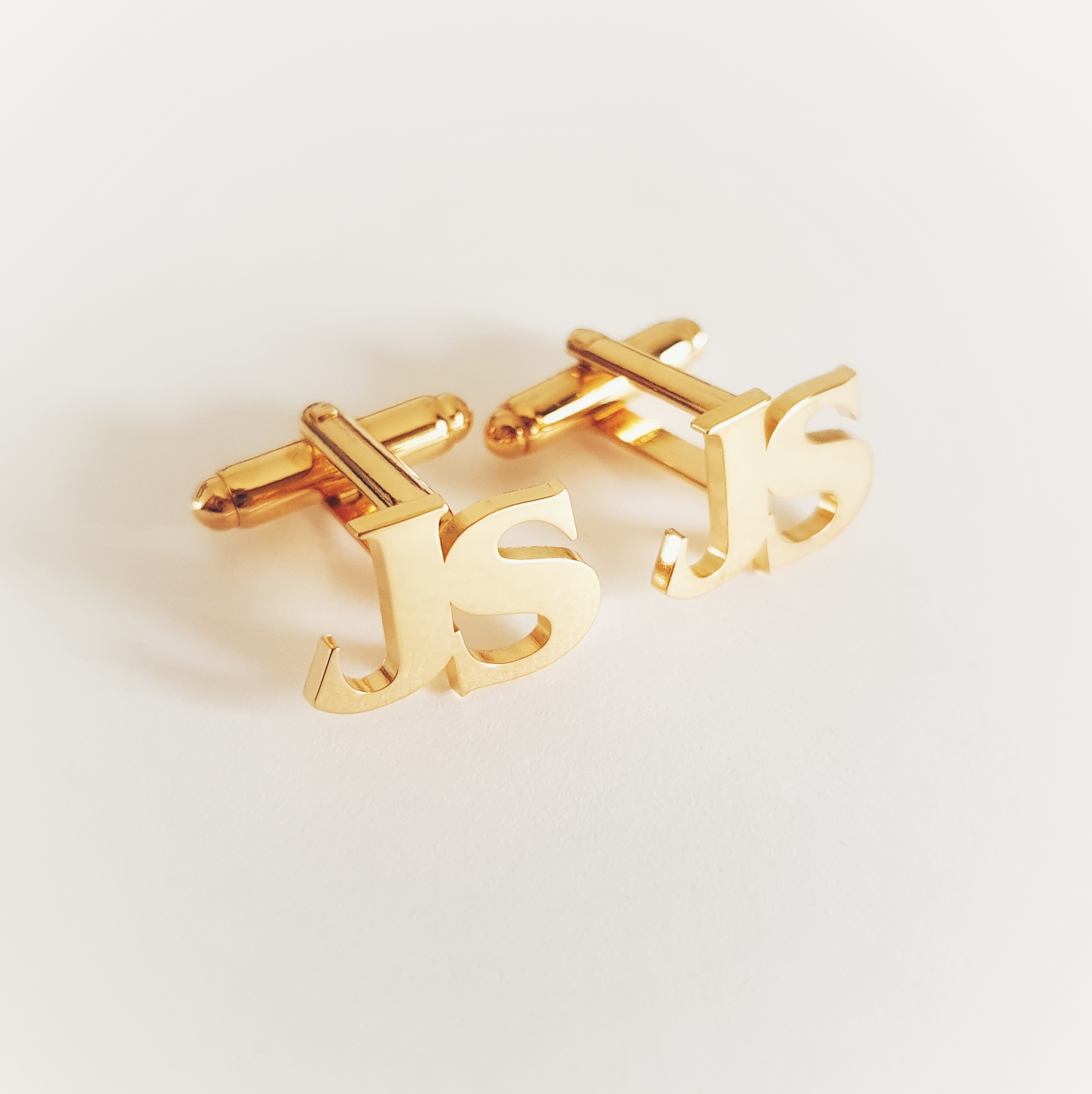 CuffLinks Clippings iniciály so zlatými striebro 24k