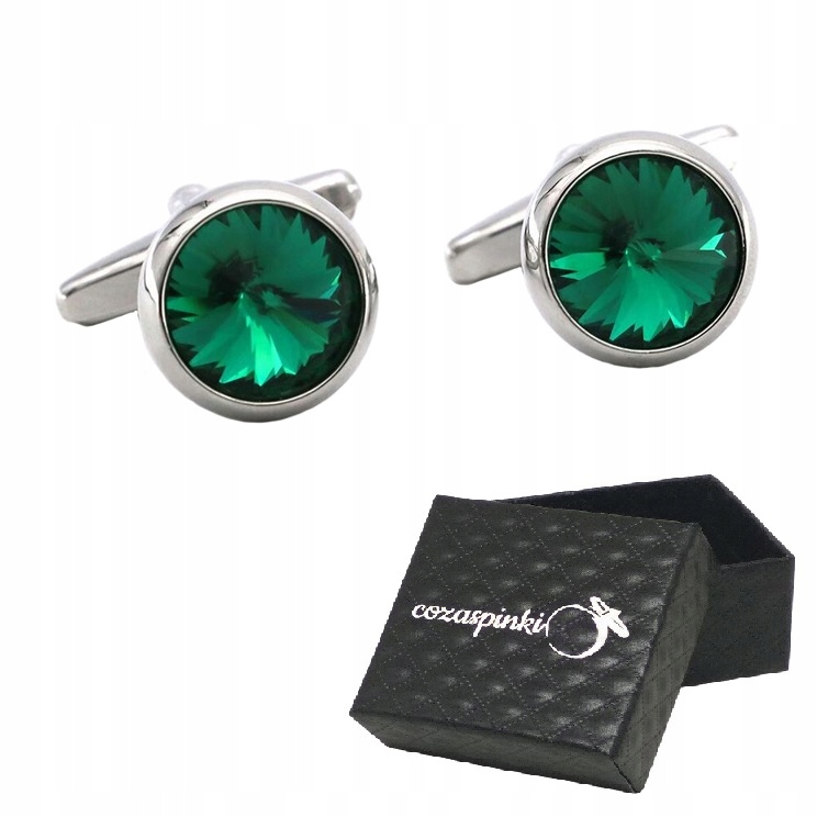 Cufflinks so zeleným kryštálom