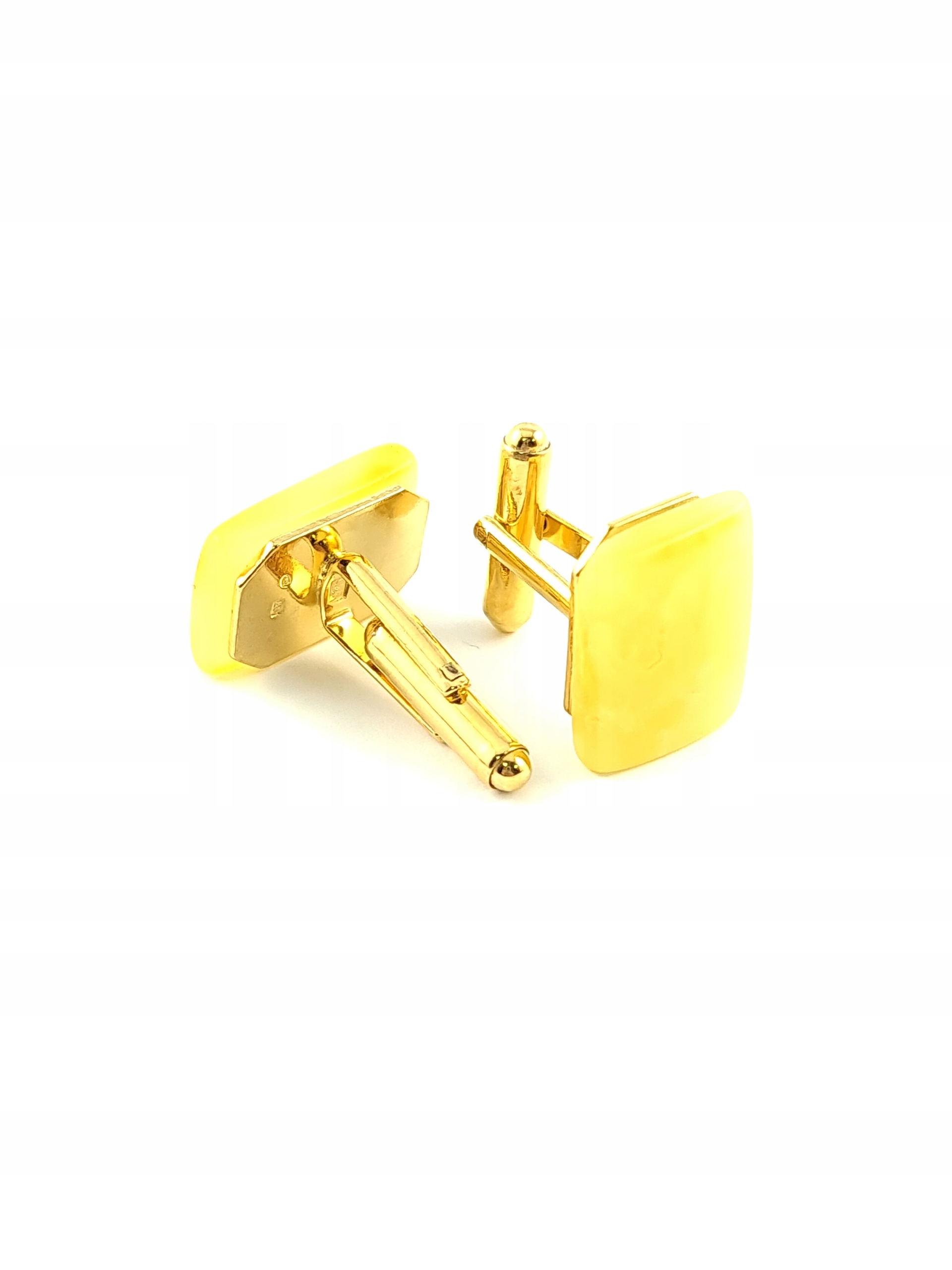 Cufflinks, jantárová, striebro s plavbou zlata