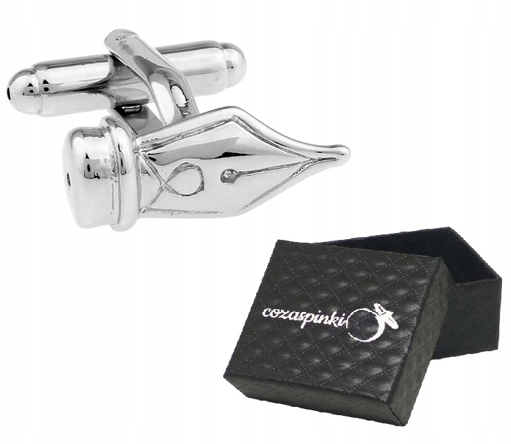 CuffLinks pre košeľu manžety strieborné perie