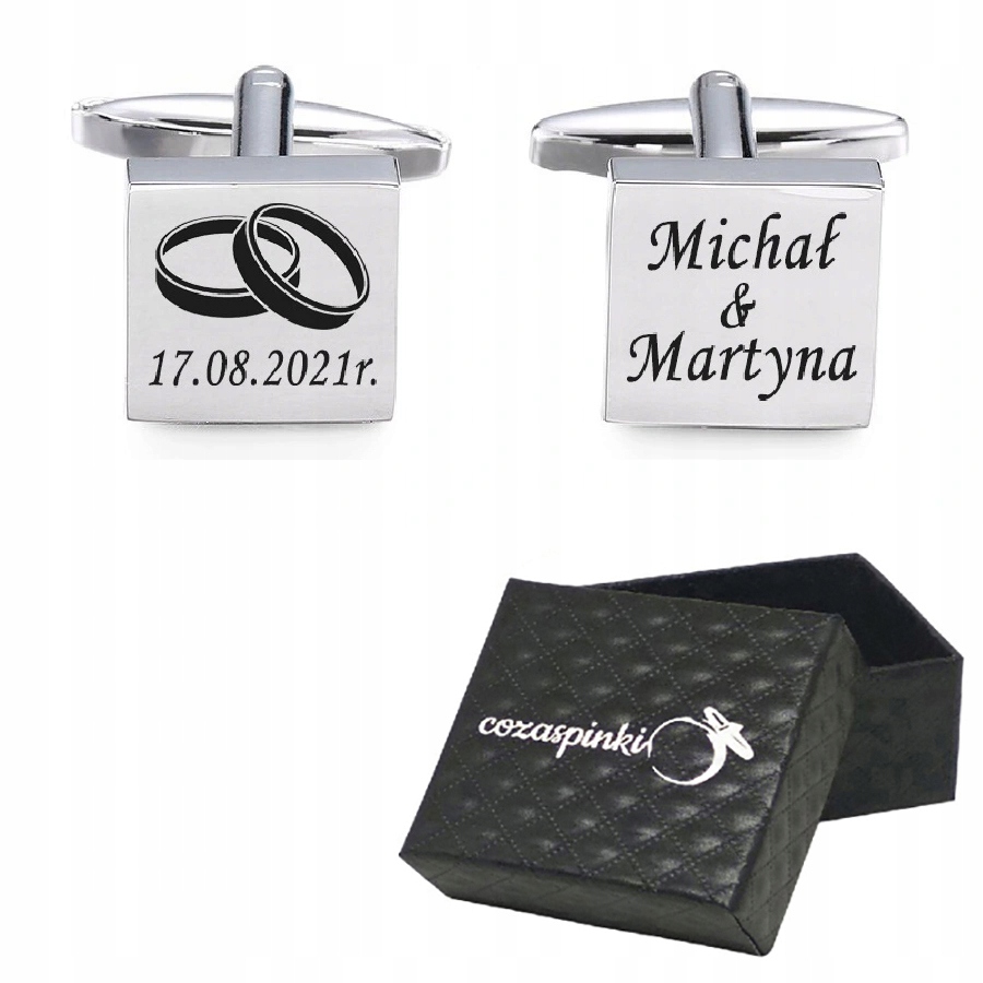 CuffLinks s gravírovaním mien + dátumová svadba