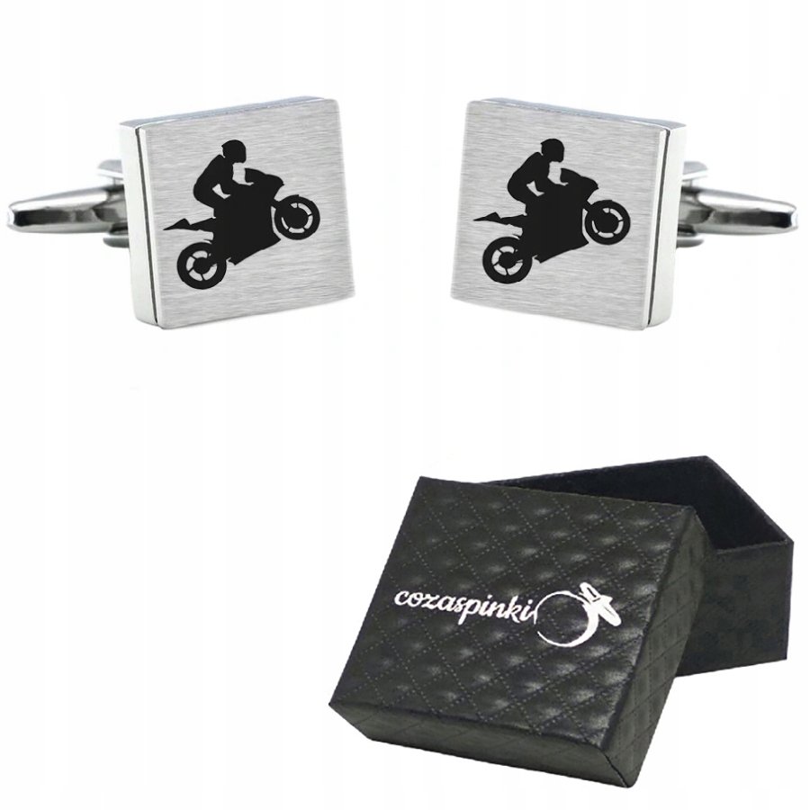 Manžetové odkazy s gravírovaním motocyklistu