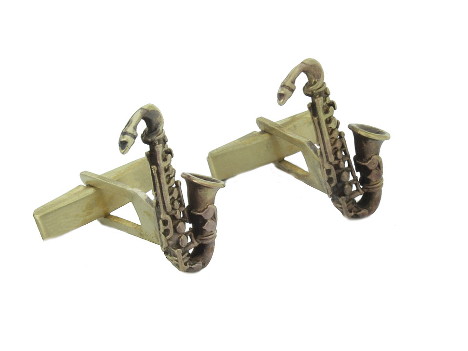 CuffLinks s mosadznou saxofónnou trúbkou