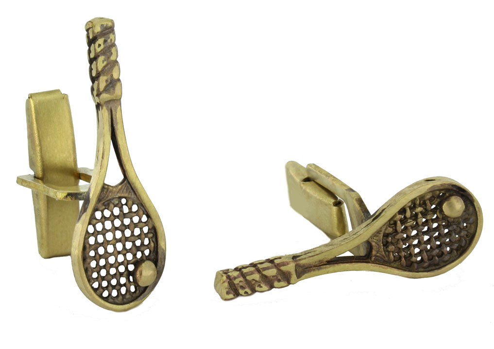 CuffLinks Cuff Tennis Racket tenis z mosadze