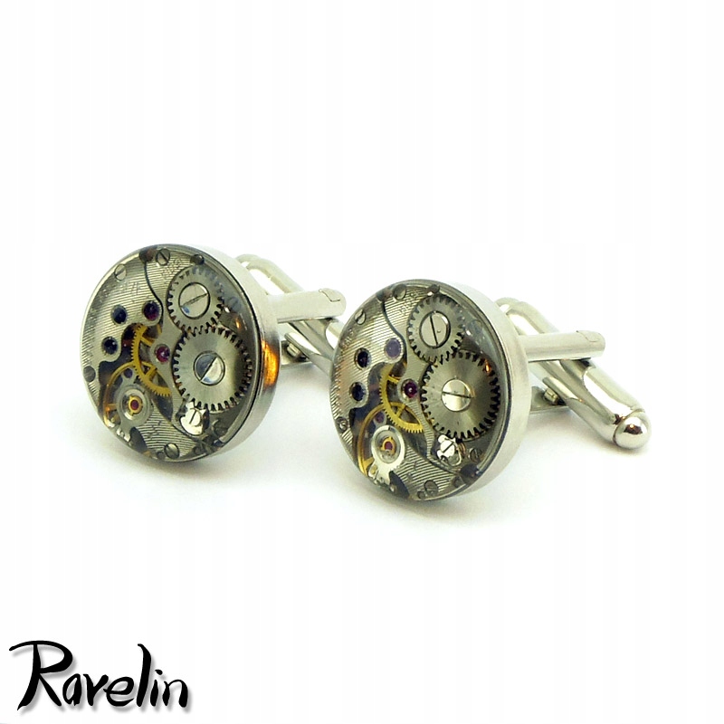 CuffLinks s hodinkami pod živicou 16 mm