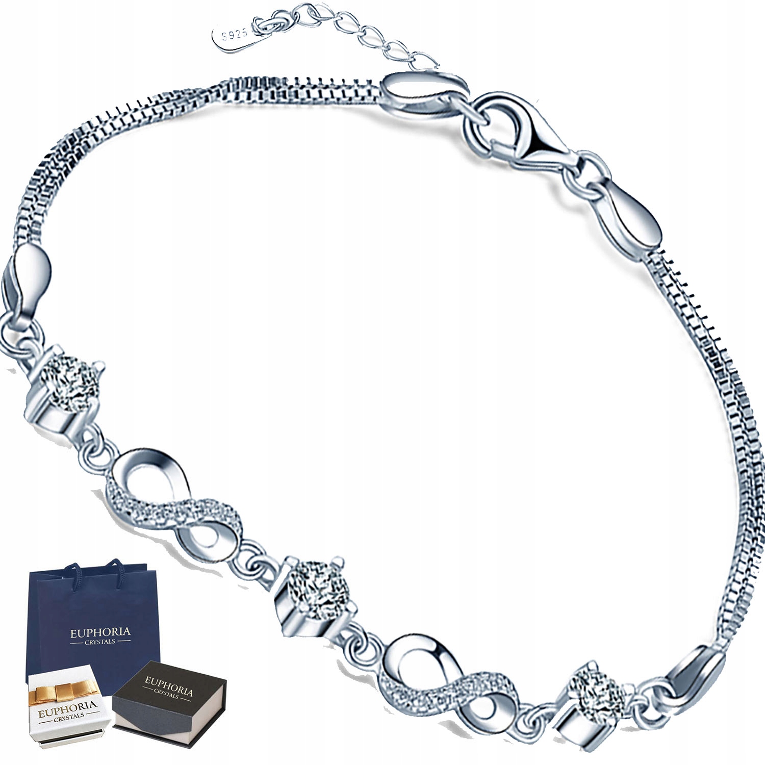 Strieborný administratívny náramok swarovski darček